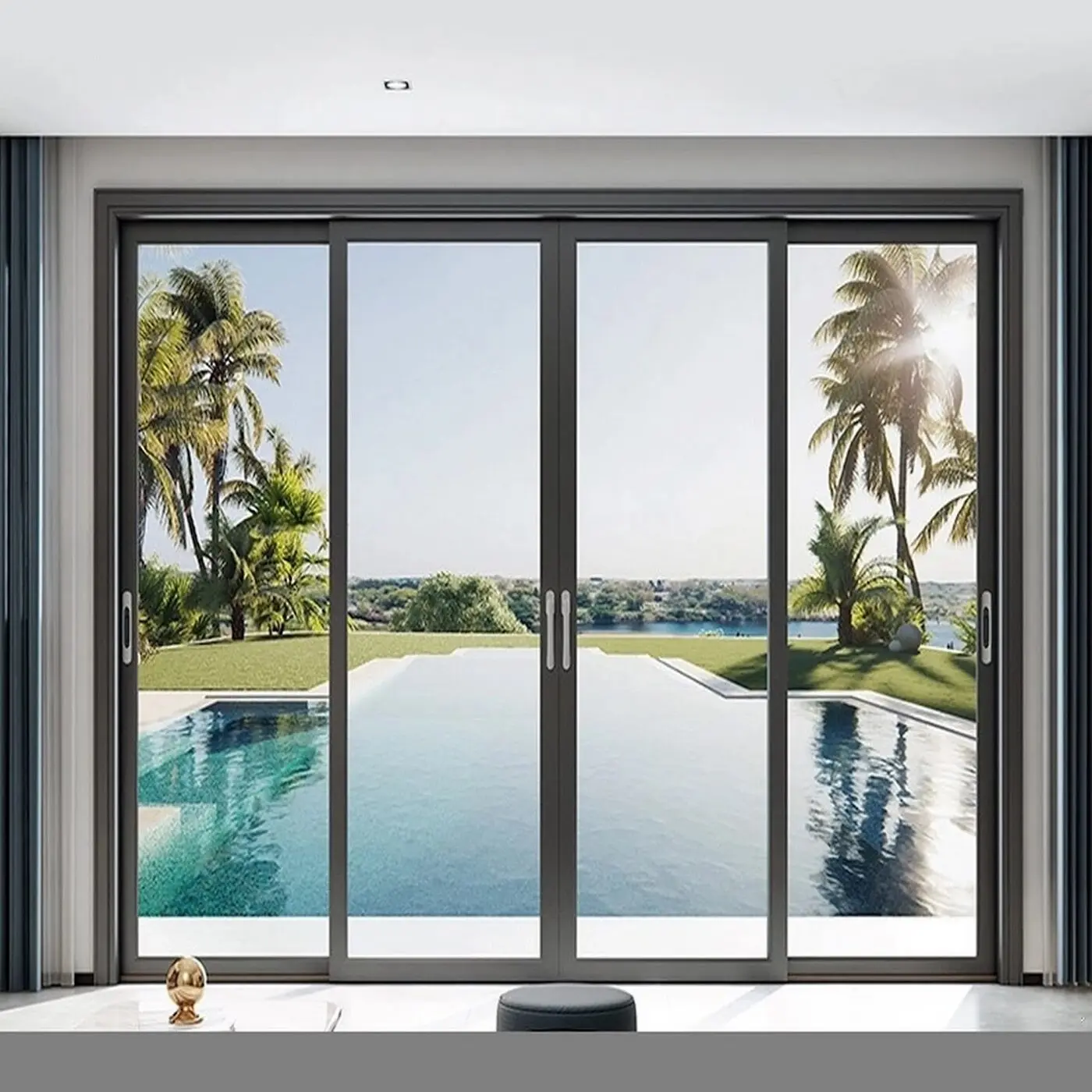 Modern commercial aluminum sliding doors